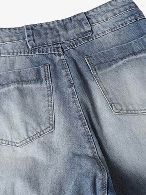 Bleached wide leg jeans – back pocket close-up | XoKool