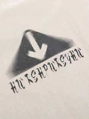 Brush stroke letter tank – back arrow print close-up | XoKool