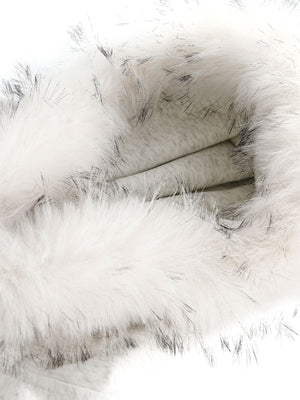 Cropped Zip Up Hoodie with Fur Hood Trim – fur hood trim close-up | XoKool
