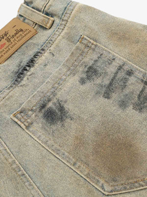 Rust Tie Dye Wide Leg Jorts – Gesäßtasche im Detail | XoKool