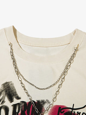Street Necklace Graffiti Spray-Painted Vest - thumbnail 5