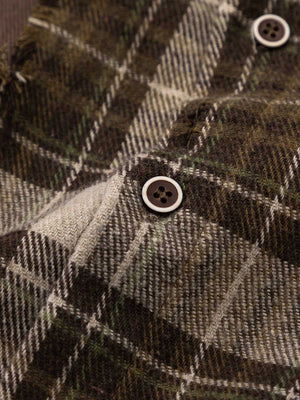 Patchwork flannel – button close-up | XoKool