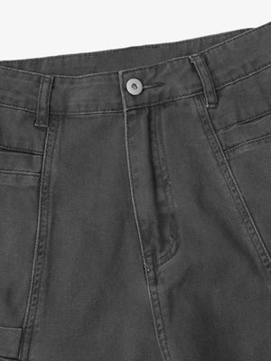 Washed cargo pants – waist button close-up | XoKool