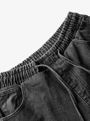 Drawstring panel jeans – waist close-up | XoKool