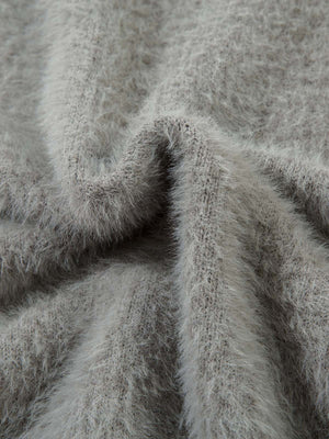Lightning zip up sweater – fuzzy texture close-up | XoKool