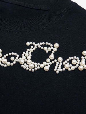 Camiseta con perlas – detalle de las letras de perlas | XoKool