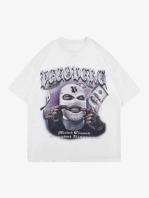Skimasken Graphic T-Shirt – Weiß, Vorderansicht | XoKool