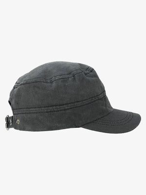 Washed Rivet Zipper Flat Top Cap - thumbnail 10