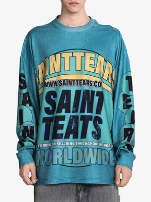 Gesprenkeltes Longsleeve – Petrol, am Model | XoKool