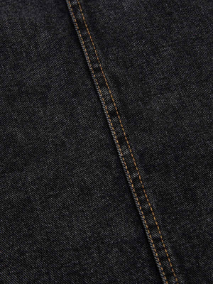 Washed black baggy jeans – seam close-up | XoKool
