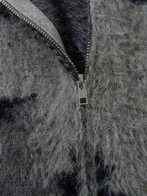 Fuzzy Vogel Zip Pullover – Reißverschluss Nahaufnahme, Fuzzy Struktur | XoKool