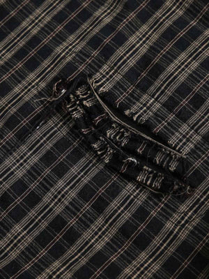 Distressed Plaid Short-Sleeve Shirt - thumbnail 6