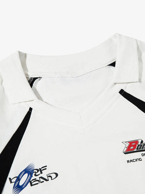 Colorblock Racing Poloshirt mit kurzen Ärmeln - thumbnail 11