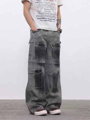Graue Cargo Jeans – am Model, Vorderansicht | XoKool