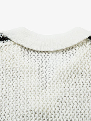 Knitted Short Sleeve Polo Sweater - thumbnail 4