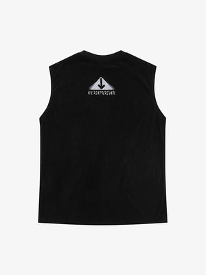Brush stroke letter tank – Black, back view | XoKool
