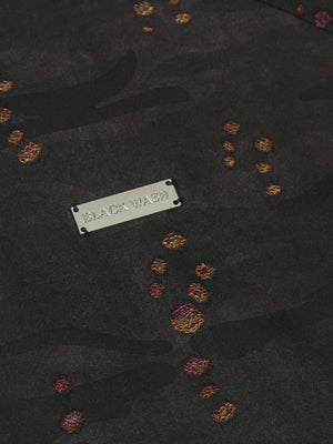 Washed Black Camo Zip Up Hoodie – metal plate close-up | XoKool