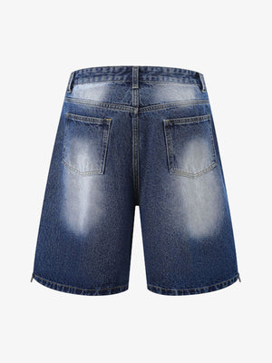 Distressed Washed Workwear Denim Shirt And Jorts Set - thumbnail 5