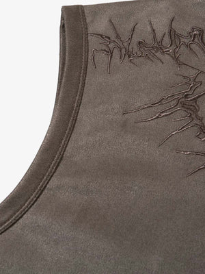 Suede Thorn Embroidered Vest - thumbnail 5