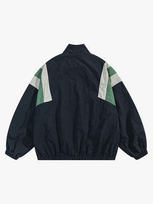 Color block windbreaker – Navy, back view flat | XoKool