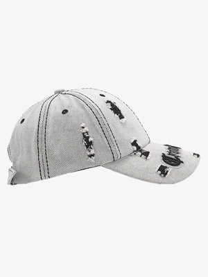 Distressed Letter Embroidery Baseball Cap - thumbnail 4