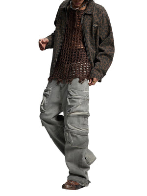 Vintage Washed Cheetah Denim Jacket - thumbnail 7