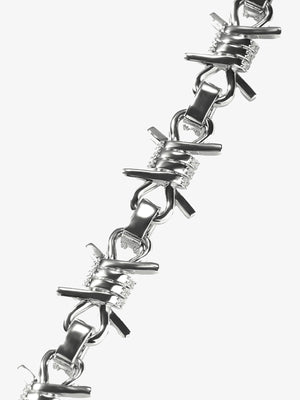 Barbed wire bracelet – plain barbed links close-up (no stones) | XoKool