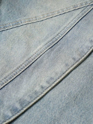 Washed Distressed Deconstructed Split Denim Shorts - thumbnail 7