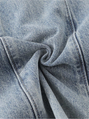 Fringe wide leg jeans – fabric swirl close-up | XoKool