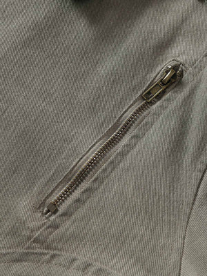 Distressed Irregular Zip Up Denim Jacket - thumbnail 7
