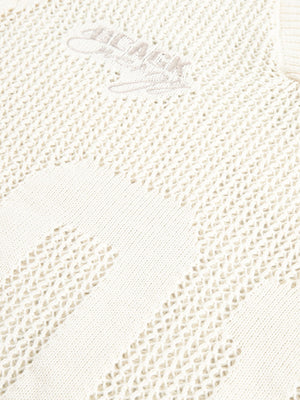 Vintage Ripped Long Sleeve Knitted Jersey V-Neck Sweater - thumbnail 7