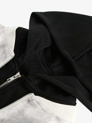 Tie-dye bomber jacket – Hood + double zip close-up | XoKool