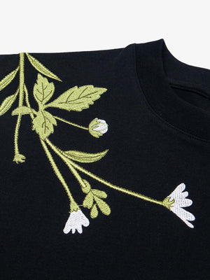 Floral Embroidered Oversized Short Sleeve T-Shirt - thumbnail 7