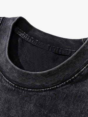 Roaring Panther T-Shirt in Washed Black – Kragen in der Nahaufnahme | XoKool