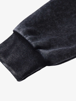 Acid wash flame hoodie – cuff close-up | XoKool