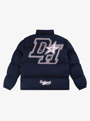 Pufferjacke mit Letter-Print – Navy, Rückseite | XoKool
