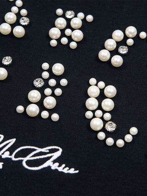 T-Shirt mit Perlen-Schriftzug – Detail Perlenbuchstaben | XoKool