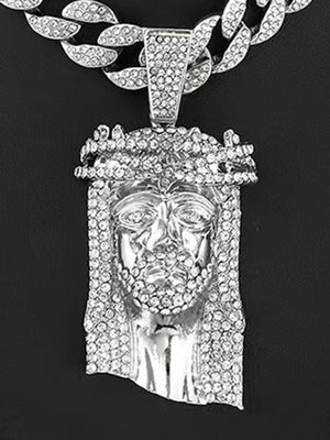 Jesus-Piece-Kette – Silber, Anhänger Nahaufnahme | XoKool