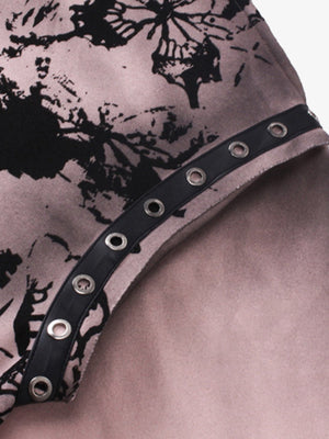 Hoodie grunge con cierre – detalle de la cinta de ojales del hombro | XoKool