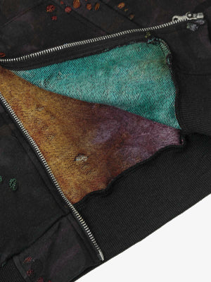 Camo zip up hoodie – dyed lining close-up | XoKool