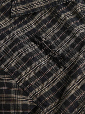 Distressed Plaid Short-Sleeve Shirt - thumbnail 7