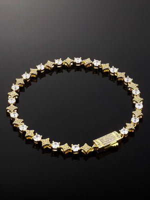 Star Tennis Chain – Gold, auf dunklem Hintergrund | XoKool