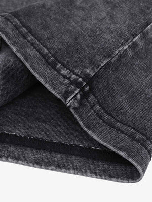 Distressed Embroidered Denim Collar Polo Shirt - thumbnail 7