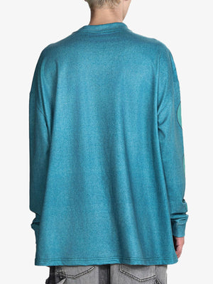 Gesprenkeltes Longsleeve – Petrol, am Model, Rückseite | XoKool