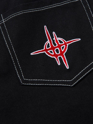 Black Baggy Jeans – Back pocket star embroidery | XoKool