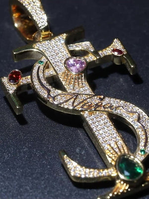 Dollarzeichen Kette – Gold, Stein und Schriftzug im Detail | XoKool