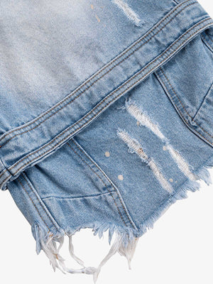 Shorts cargo desgastados – detalle del dobladillo deshilachado en capas | XoKool