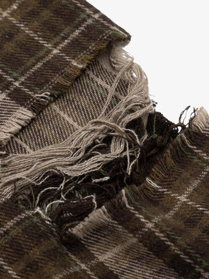 Patchwork flannel – frayed rip close-up | XoKool