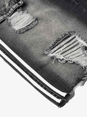 Distressed Cargo Denim Shorts - thumbnail 8