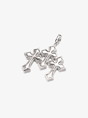 Collar de cruz – plateado, vista trasera y lateral del colgante | XoKool